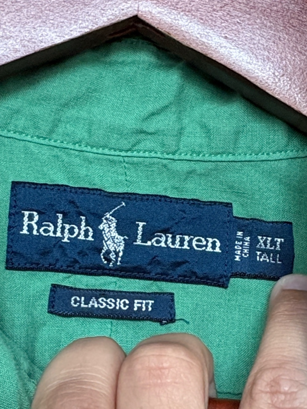 RALPH LAUREN GREEN LINEN SHORT SLEEVE BUTTON DOWN MENS XLT - Picture 5 of 6